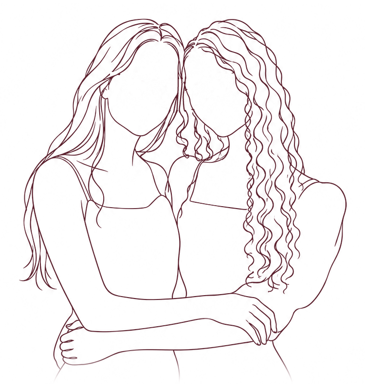 Desenho das duas irmãs abraçadas